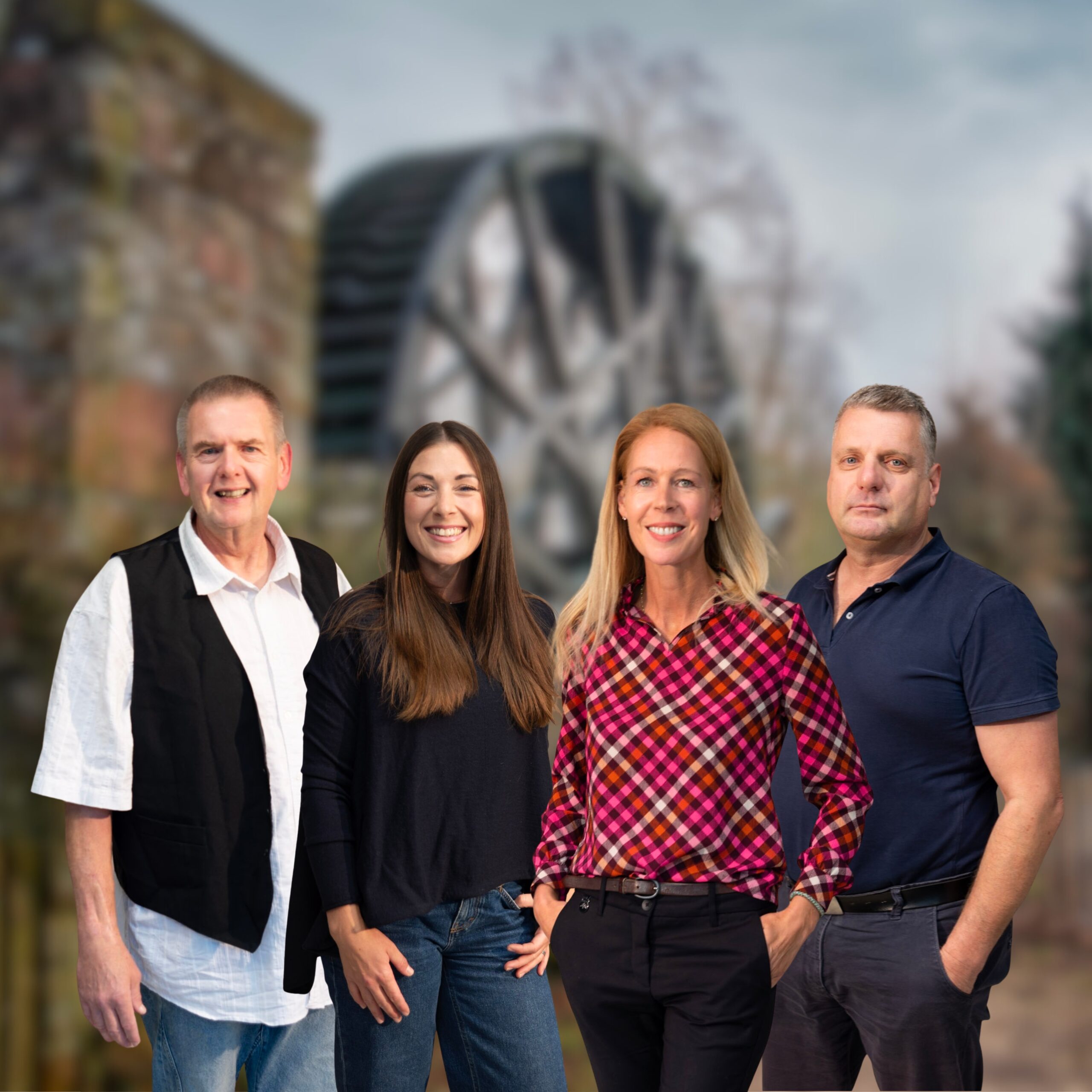 Kandidaten von links nach rechts: Ortsbeirat Rö/WI : Stephan Meister und Kimberly Pinther Ortsbeirat Schwalheim: Carolin Weipert und Ulrich Flader